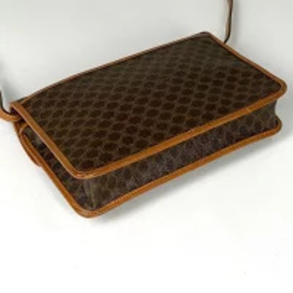 Celine shoulder canvas clutch bag brown Macadam Brown